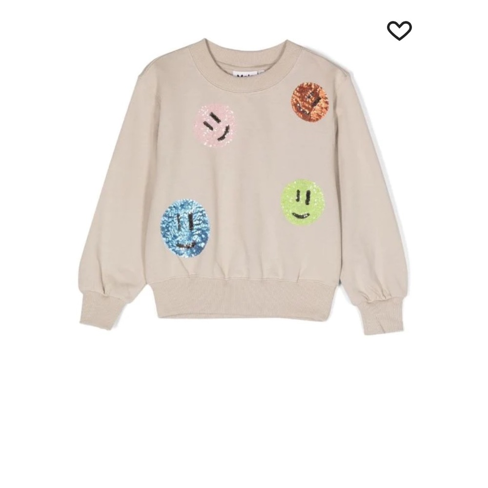 Molo sequin-faces organic cotton sweatshirt size 10